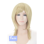 Peruca din fibra sintetica cu par de 35 cm drept Blond Deschis Ash 703588